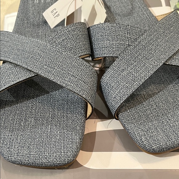 GAP Brushed Denim Blue Criss-Cross Sandals/NWT/9 - Picture 9 of 12